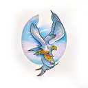 flying eagle  tattoo design idea