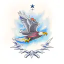 flying eagle  tattoo design idea