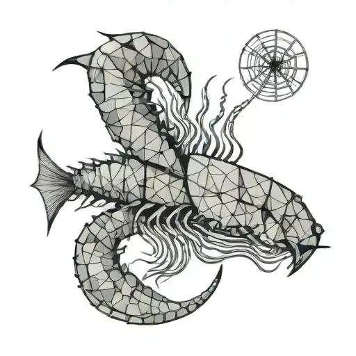 dead shrimp and a half tattoo design idea