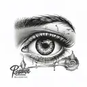 crying eye symbol integrated tattoo design idea