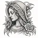 Virgin Mary crying  tattoo design idea