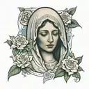 Virgin Mary crying  tattoo design idea