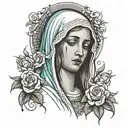 Virgin Mary crying  tattoo design idea