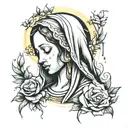 Virgin Mary crying  tattoo design idea