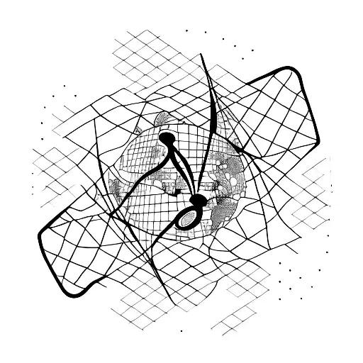A map of the world made up of musical notes, with an airplane flying over the client's favorite cities tattoo design idea