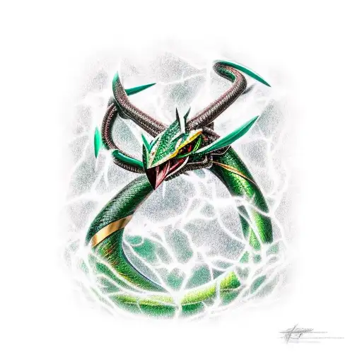Shiny mega rayquaza  tattoo design idea