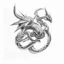 shiny mega rayquaza  tattoo design idea