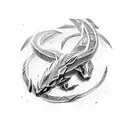 shiny mega rayquaza  tattoo design idea