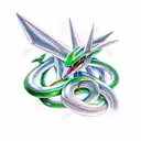 Shiny mega rayquaza  tattoo design idea