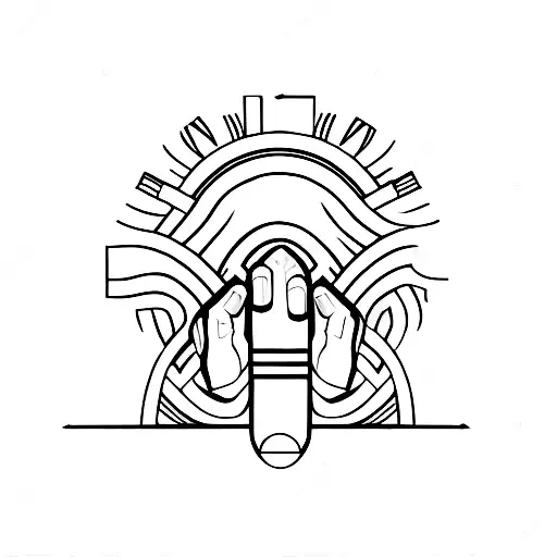 hand with middle and ring fingers in and index, thumb, and pinky out tattoo design idea