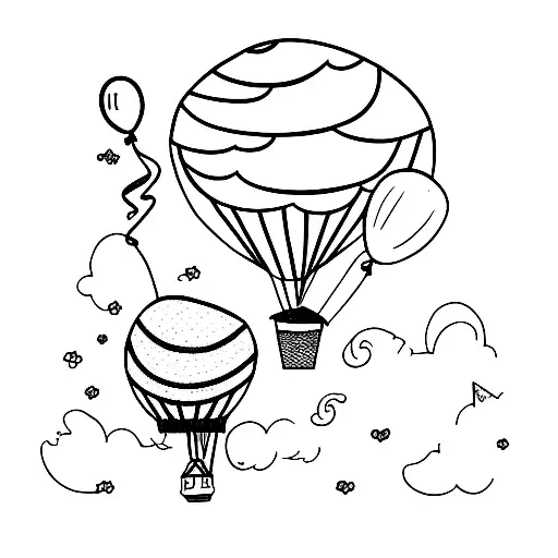 balloon with brooklyn tattoo design idea