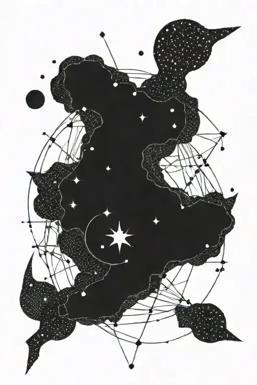 isis and orion constellation tattoo design idea