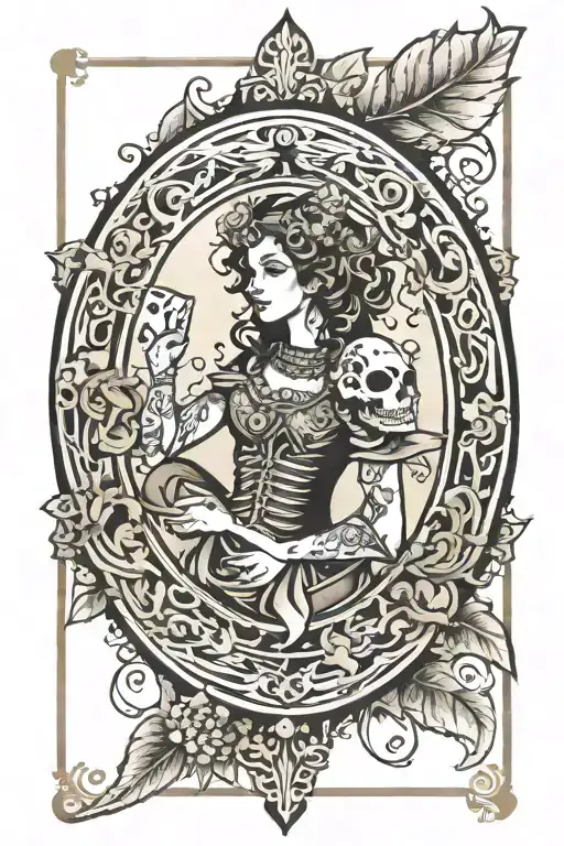 inner strength tarot card tattoo design idea