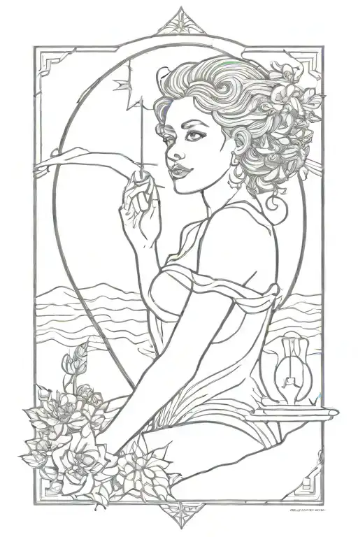 inner strength tarot card tattoo design idea