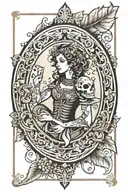 inner strength tarot card tattoo design idea