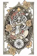 inner strength tarot card tattoo design idea