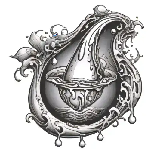 water droplet and inside is sediment and groundwater tattoo design idea
