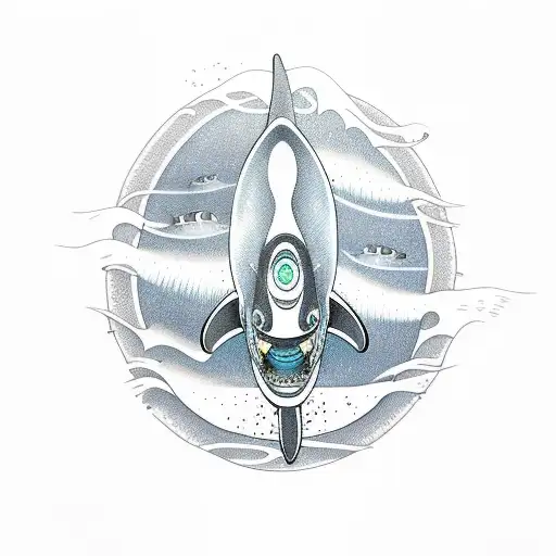 Orcinus orca in the ocean tattoo design idea