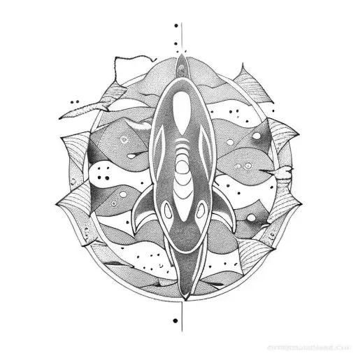 Orca in the ocean tattoo design idea