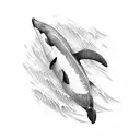 Orca in the ocean tattoo design idea