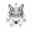Design a tattoo featuring your zodiac sign (virg) and date of birth in a dotwork style, with a wolf as a central element tattoo design idea