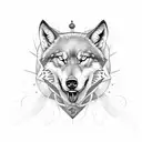 Design a tattoo featuring your zodiac sign (virg) and date of birth in a dotwork style, with a wolf as a central element tattoo design idea