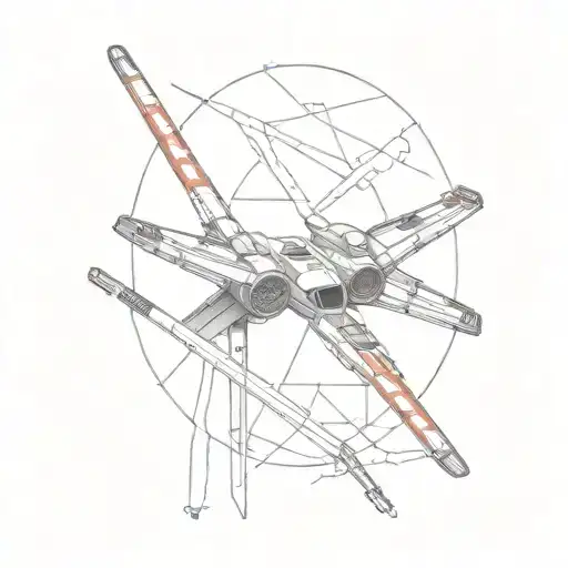 light saber X wing tattoo design idea