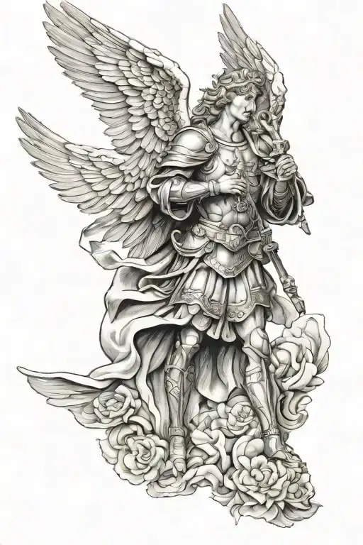 saint michael archangel tattoo design idea