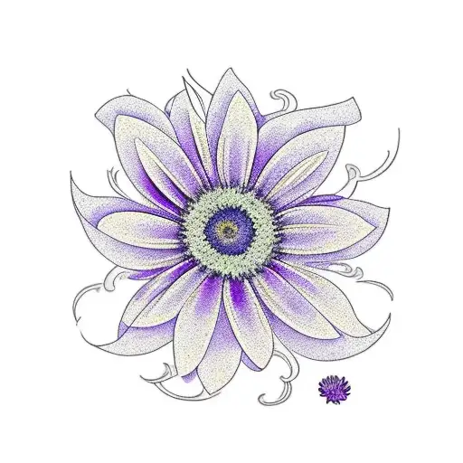 lavender and gerbera daisies intertwined tattoo design idea