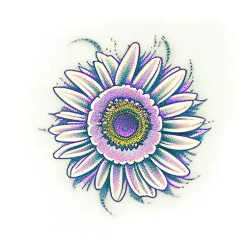 lavender and gerbera daisies intertwined tattoo design idea