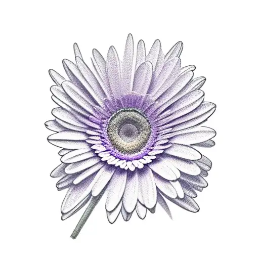 lavender and gerbera daisies intertwined tattoo design idea