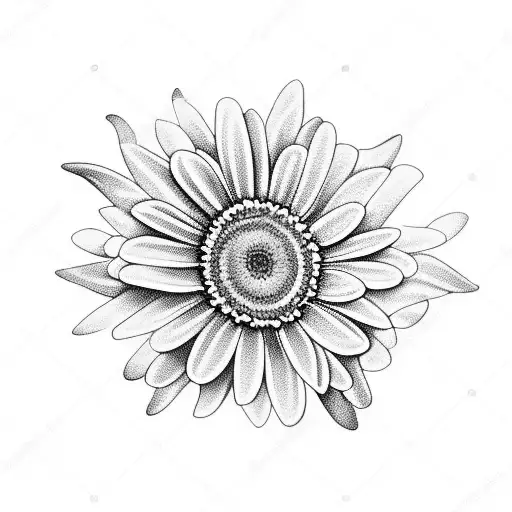 lavender and gerbera daisies intertwined tattoo design idea