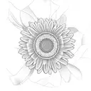 lavender and gerbera daisies intertwined tattoo design idea