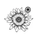 lavender and gerbera daisies intertwined tattoo design idea