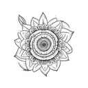 lavender and gerbera daisies intertwined tattoo design idea