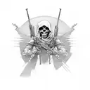 grim reaper with sniper tattoo design idea