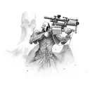 grim reaper with sniper tattoo design idea