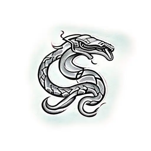 traditional Viking tattoo with jormungandr snake armband tattoo design idea