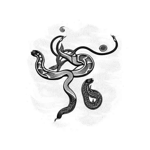 traditional Viking tattoo jormungandr snake armband tattoo design idea