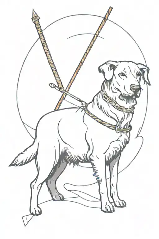 a shepherds staff and rod crossed  tattoo design idea