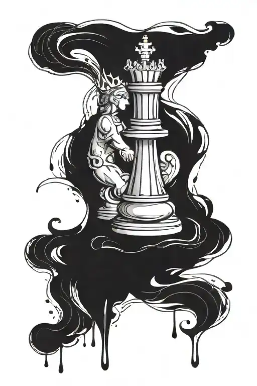 king chess piece surrounded tattoo design idea