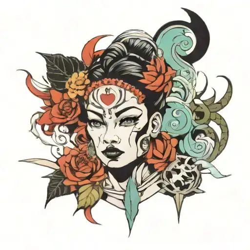 baki hanma collage tattoo design idea