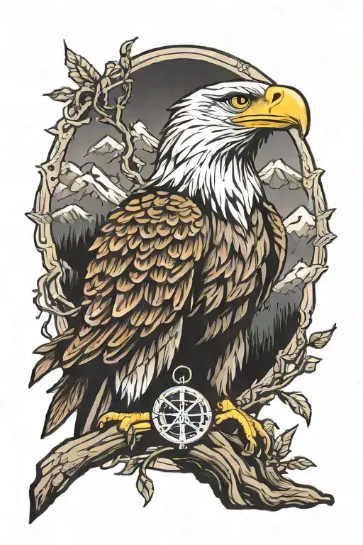 mountains forest Tyrol Ruhr area eagle tattoo design idea