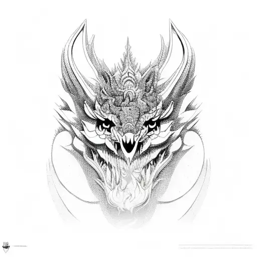 dragão chinês de tinta ao redor da lua minguante tattoo design idea