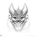 dragão chinês de tinta ao redor da lua minguante tattoo design idea