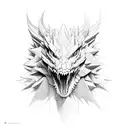 dragão chinês de tinta ao redor da lua minguante tattoo design idea