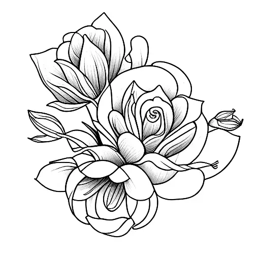 birth flowers, june, september, october, november  tattoo design idea