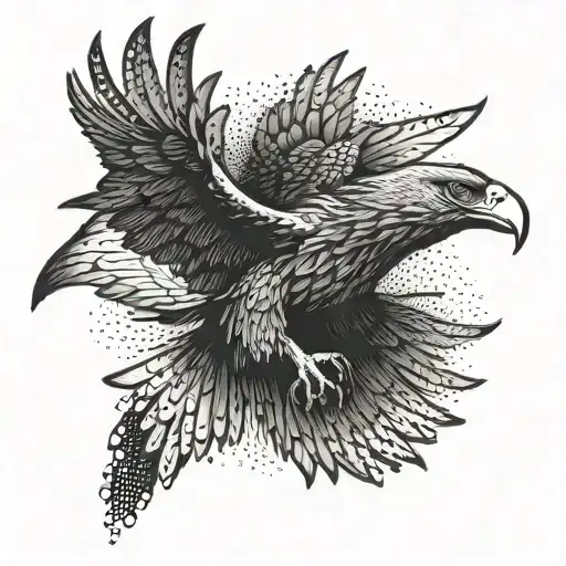 eagle flying tattoo design idea