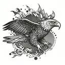 eagle flying tattoo design idea