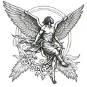 angel falling Icarus tattoo design idea